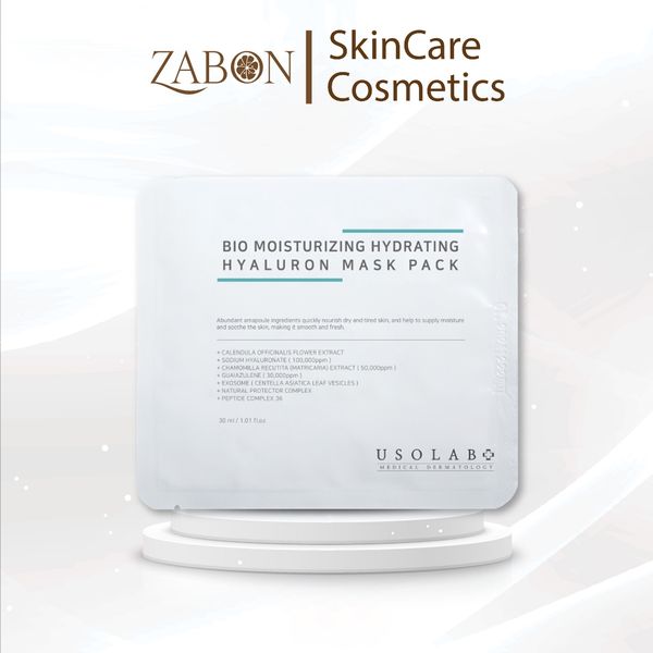 Mặt nạ HYALURONIC cấp nước USOLAB BIO MOISTURIZING HYDRATING HYALURON MASK PACK 1 Hộp