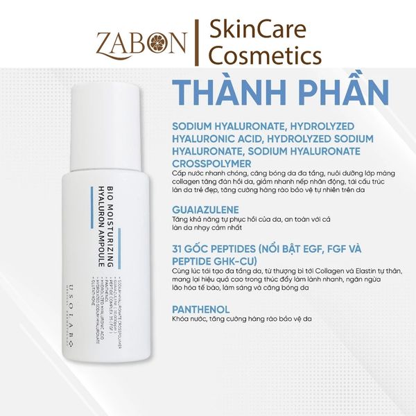 Tinh chất USOLAB Bio Moisturizing Hyaluron Ampoule cấp ẩm căng bóng 50ml