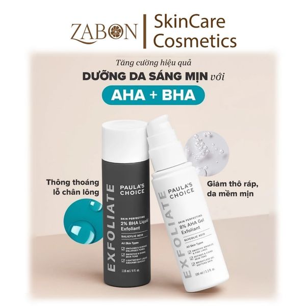 Gel loại bỏ tế bào chết làm sáng và mịn da Paula's Choice Skin Perfecting 8% AHA Gel Exfoliant 100ml
