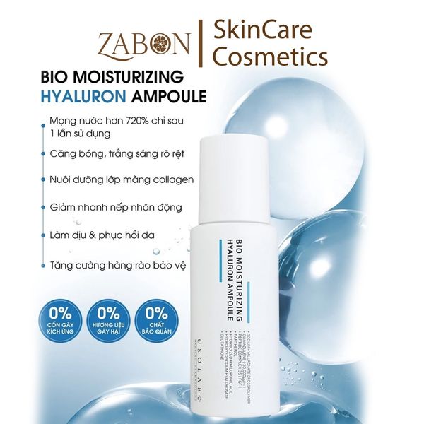 Tinh chất USOLAB Bio Moisturizing Hyaluron Ampoule cấp ẩm căng bóng 50ml