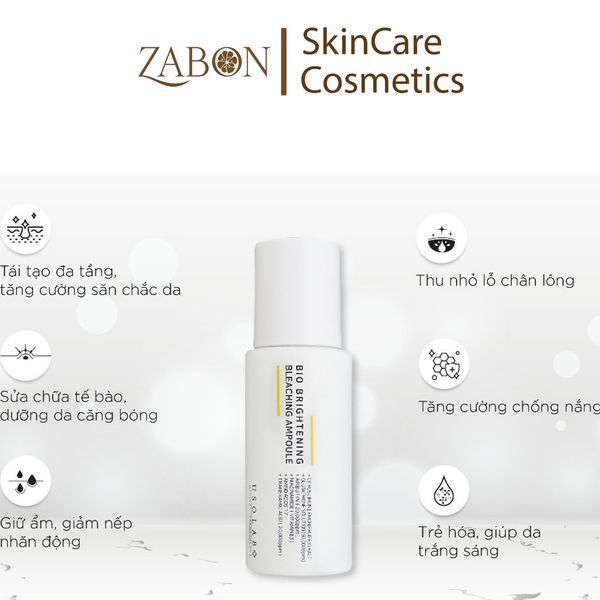 Tinh chất USOLAB Bio Brightening Bleaching Ampoule giúp sáng da mờ thâm 50ml