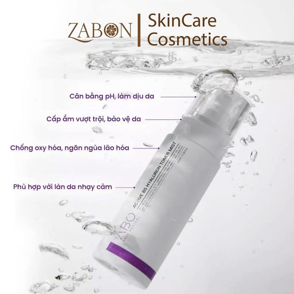 [HSD 02/2026] Xịt khoáng 2in1 B5 HYALURON TONER MIST ABO Giúp cấp ẩm, căng bóng da, phục hồi da và chống lão hóa 100ml