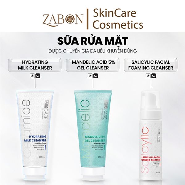 Sữa rửa mặt BHA dạng bọt dành cho da dầu mụn nhạy cảm MD CARE Salicylic Facial Foaming Cleanser 150ml