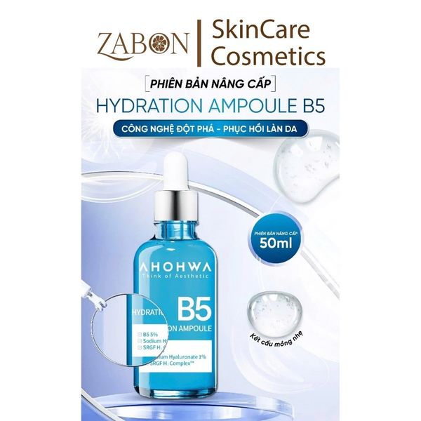 Tinh chất B5 cấp ẩm và phục hồi da Ahohwa Hydration Ampoule B5 50ml