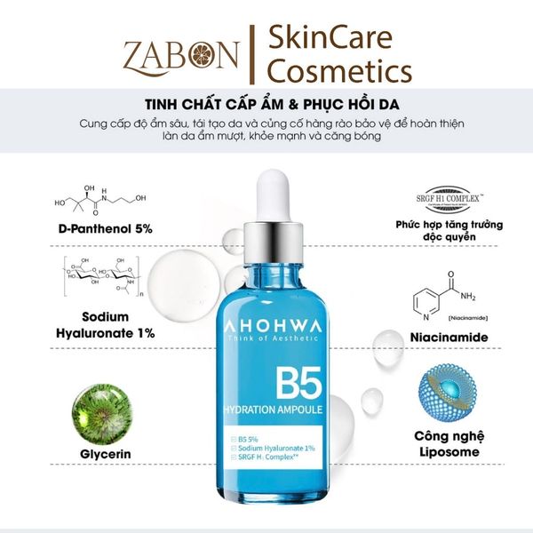 Tinh Chất Ahohwa Hydration Ampoule B5 Cấp Ẩm Và Phục Hồi Da 30ml