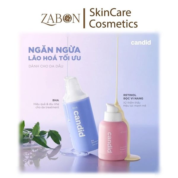 Bộ đôi hỗ trợ cải thiện da toàn diện Candid Retinol 1.0% 30ml & Hoạt chất BHA 100ml