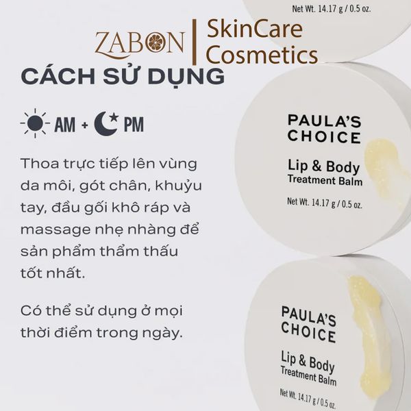 Sáp Paula's Choice Lip & Body Treatment Balm dưỡng ẩm dành cho môi và phần da khô trên cơ thể 14.17g