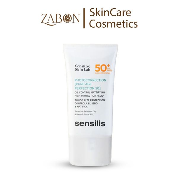 Kem chống nắng phổ rộng Sensilis Photocorrection [Pure Age Perfection 50+] kiểm soát nhờn cho da dầu mụn 40ml