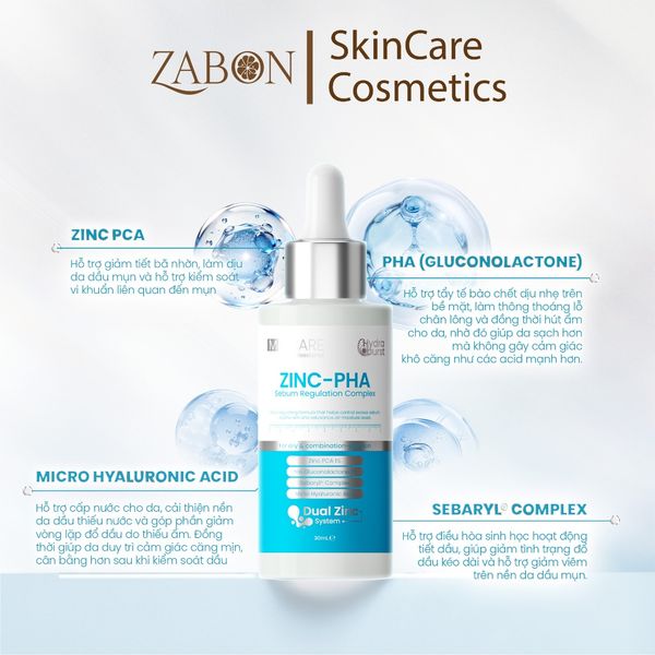 Combo Serum MD CARE ZINC PHA Sebum Regulation Complex và MD CARE AntiAc Exfo 30ml