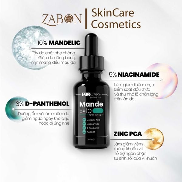 Combo Serum MD CARE BRIGHTENYL SERUM ADVANCED BRIGHTENING COMPLEX 30ml và MD CARE Mande Exfo 30ml