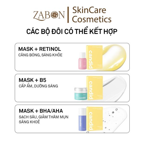 Mặt nạ Candid Niacinamide Vitamin C cấp ẩm, hỗ trợ làm sáng và cải thiện làn da (1 hộp 10 miếng)