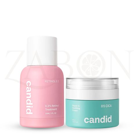 Combo Retinol Candid 0.3% Hỗ Trợ Cải Thiện Nền Da 30ml & Kem Dưỡng Ẩm Candid B5 CICA Repair & Soothing Cream 50ml