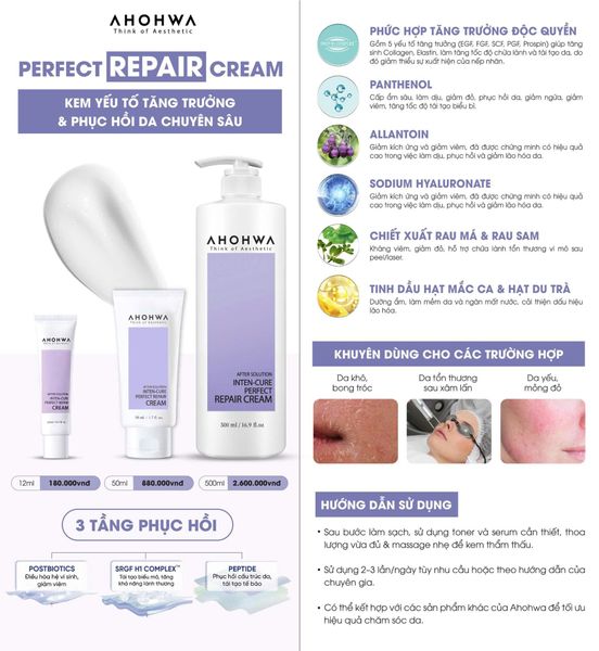Kem Dưỡng AHOHWA Inter-Cure Perfect Repair Cream Phục Hồi Da 12ml
