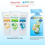  [TẶNG NƯỚC TẨY TRANG 300ML] Sữa Rửa Mặt Dưỡng Ẩm Tinh Chất Tràm Trà Sữa Gạo Than Tre BFO Beclean 