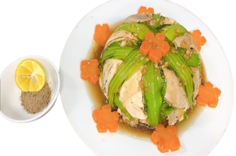  GÀ HẤP ĐÔNG CÔ SỐT DẦU HÀO (1/2 CON) 