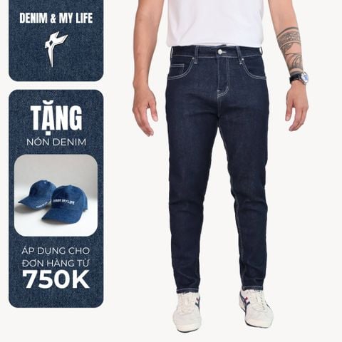 (QJ12) Quần Jeans Slim Fit - Xanh Indigo