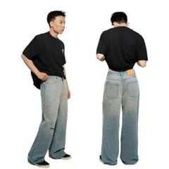 Quần bò nam dáng đứng ống rộng streetwear PAINT DENIM & MY LIFE, quần jean vẩy sơn rách gối