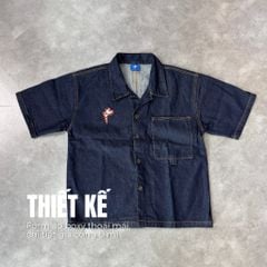 Áo sơ mi tay ngắn DENIM & MY LIFE unisex denim form boxy chất vải denim cotton dày dặn (SM01)