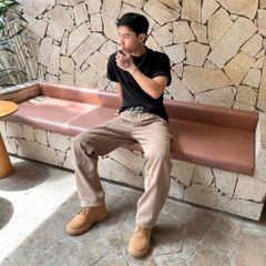 Quần jeans Double Knee DENIM & MY LIFE Chất Denim Cotton cao cấp ,form suông (QJ03)