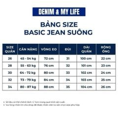 QUẦN JEAN BASIC ỐNG SUÔNG DENIM & MY LIFE, CHẤT DENIM MỀM, THIẾT KẾ DÁNG CHUẨN TREND (QJ17)