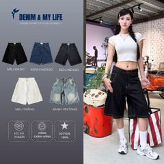 Quần Short Jean Baggy DENIM & MY LIFE nam nữ nhiều màu chất Cotton cao cấp