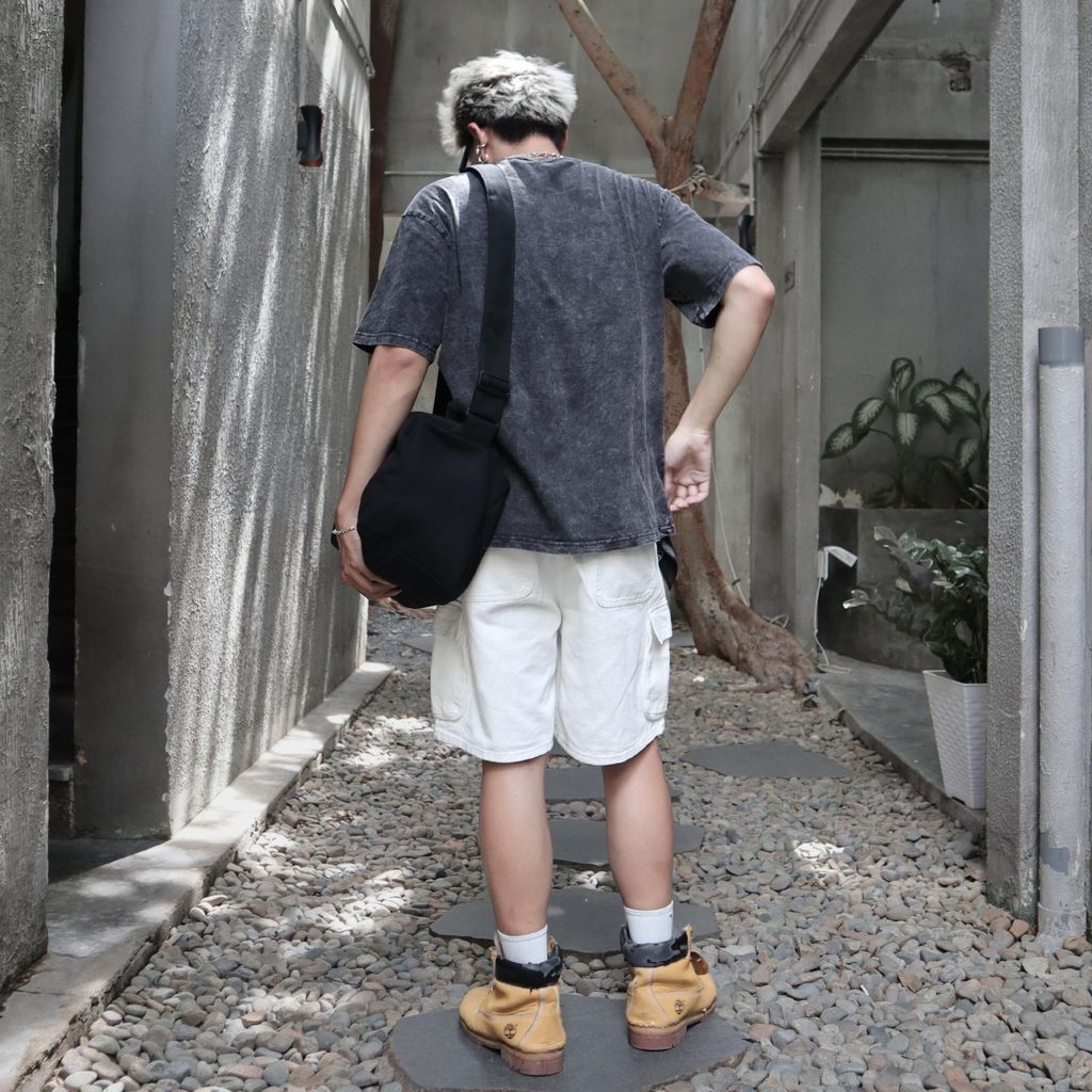 Quần Short Pocket Denim Trắng form relax rộng vừa dài trên đầu gối - Denim My Life (QSJ06)