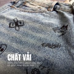 Quần Short jeans DENIM & MY LIFE unisex vải denim cotton form relax ngắn trên gối