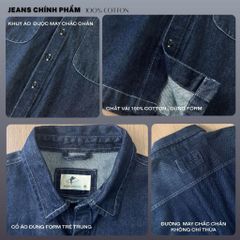 Áo sơ mi DENIM & MY LIFE boxy unisex chất vải denim cotton dày dặn (SM02)