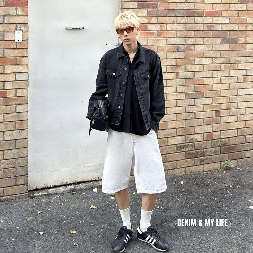 Quần Short Jean Baggy DENIM & MY LIFE nam nữ nhiều màu chất Cotton cao cấp