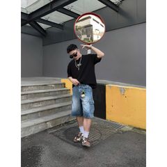 Quần short jean BOX BAG SHORT thiết kế túi hộp lớn phong cách, quần bò đùi unisex cá tính