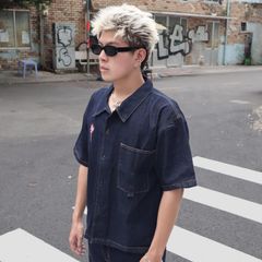 (SDN04) Bộ Short Jean Denim Venom Quần Short Baggy Áo Boxy hình thêu tỉ mỉ vải denim cotton - Denim My Life