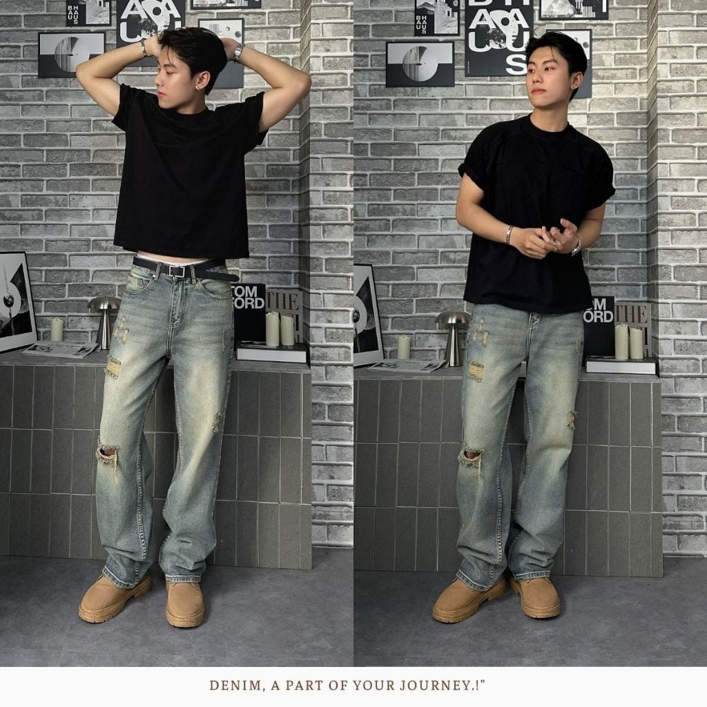 Quần Jeans Stone Wash Series DENIM & MY LIFE Form Loose Fit (QJ21)
