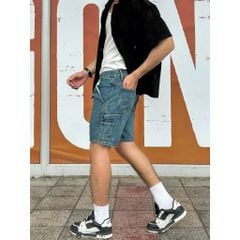 Quần short jean nam thiết kế độc quyền với nhiều túi, dáng thể thao năng động, quần đùi bò thể thao