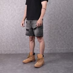 Quần Short Jeans DENIM & MY LIFE unisex wash rách, vải denim cotton dày dặn (QSJ05)