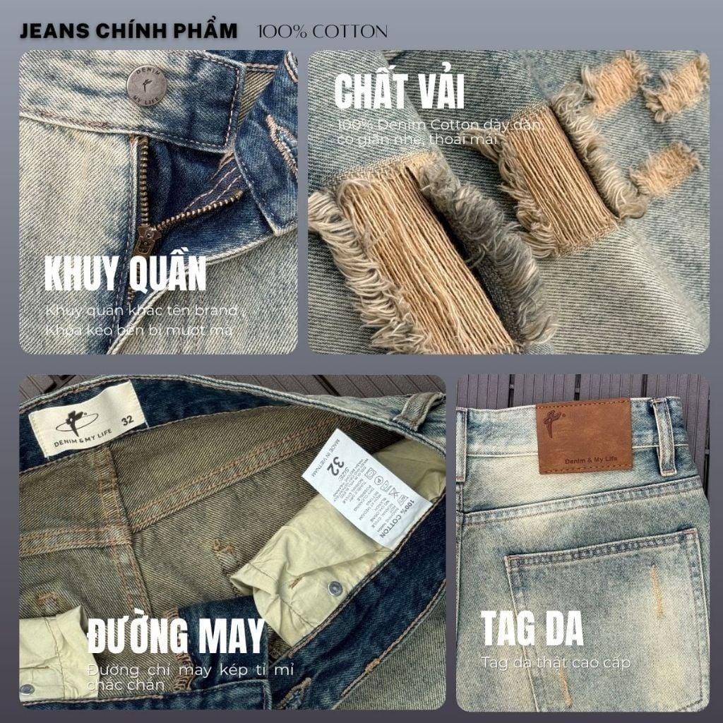 Quần Jeans Stone Wash Series DENIM & MY LIFE Form Loose Fit (QJ21)