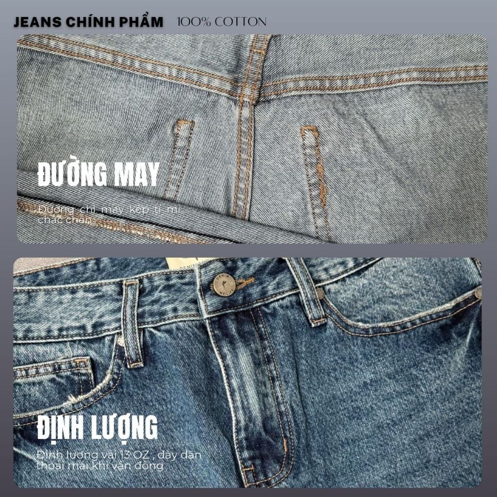 QUẦN JEAN BASIC ỐNG SUÔNG DENIM & MY LIFE, CHẤT DENIM MỀM, THIẾT KẾ DÁNG CHUẨN TREND (QJ17)