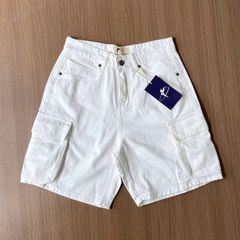 Quần Short Pocket Denim Trắng form relax rộng vừa dài trên đầu gối - Denim My Life (QSJ06)