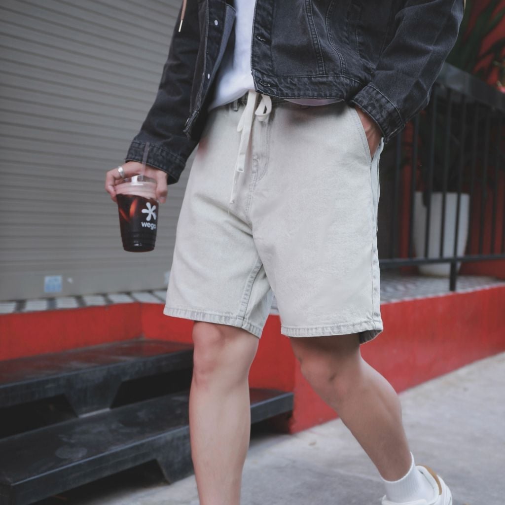 Quần Short Jeans DENIM & MY LIFE UNISEX Nam Nữ Denim Cotton Cao Cấp