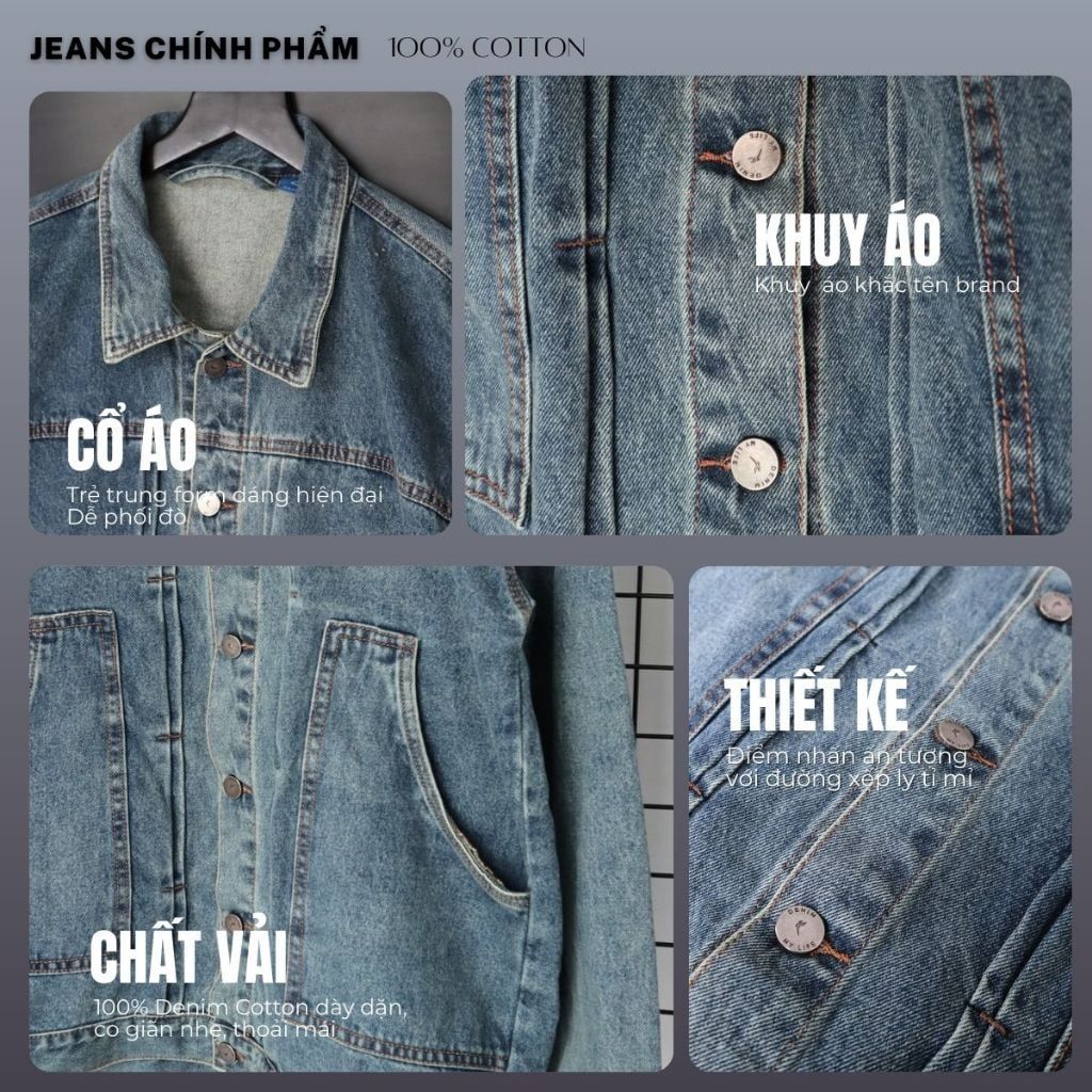 URBAN BLUE JACKET, Chất Denim Phong Cách Retro Vintage Dễ Phối Đồ (AJ19)