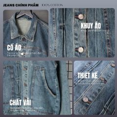 URBAN BLUE JACKET, Chất Denim Phong Cách Retro Vintage Dễ Phối Đồ (AJ19)