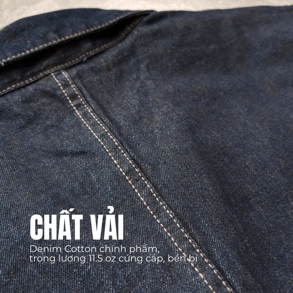 Áo sơ mi tay ngắn DENIM & MY LIFE unisex denim form boxy chất vải denim cotton dày dặn (SM01)