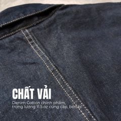 Áo sơ mi tay ngắn DENIM & MY LIFE unisex denim form boxy chất vải denim cotton dày dặn (SM01)