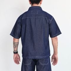 Áo sơ mi DENIM & MY LIFE boxy unisex chất vải denim cotton dày dặn (SM02)