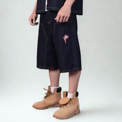 DML x DMH [Deal Độc Quyền]Bộ Short Jeans Denim Cao Cấp Venom Denim Quần Short Baggy Và Áo Form Boxy Denim Thêu - Trẻ Trung năng Động Cá Tính (SDN04)