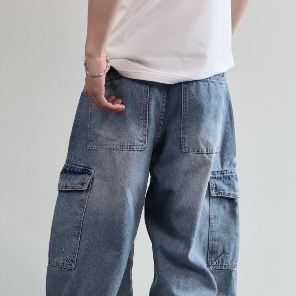 Quần jeans CARGO PANT DENIM & MY LIFE UNISEX BLUE (QJ15)