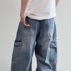 Quần jeans CARGO PANT DENIM & MY LIFE UNISEX BLUE (QJ15)