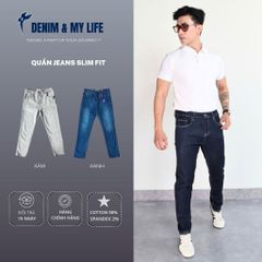 Quần Jeans Slim Fit Denim My Life vải Denim Cotton thoải mái, dáng chuẩn, co giãn thoải mái