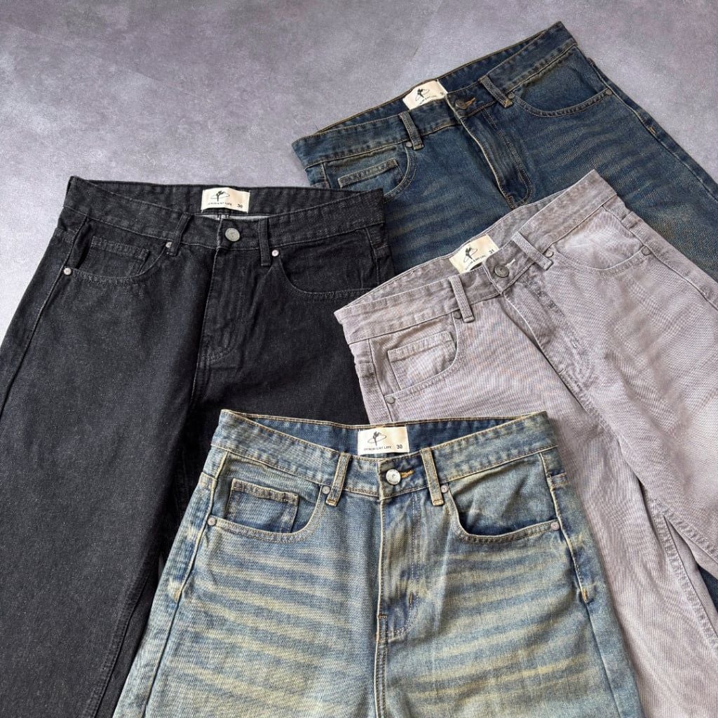Quần Jeans Nam Form Cooper Fit DENIM & MY LIFE Chất Denim Cotton Cao cấp, Dày Dặn (QJ02)
