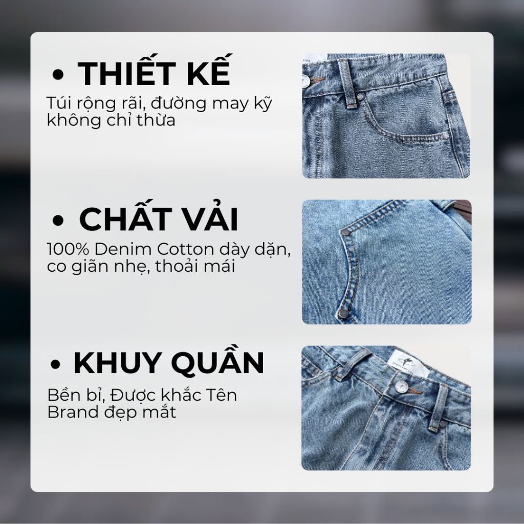 Quần jeans Double Knee DENIM & MY LIFE Chất Denim Cotton cao cấp ,form suông (QJ03)