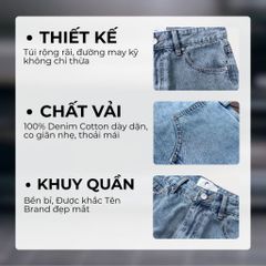 Quần jeans Double Knee DENIM & MY LIFE Chất Denim Cotton cao cấp ,form suông (QJ03)